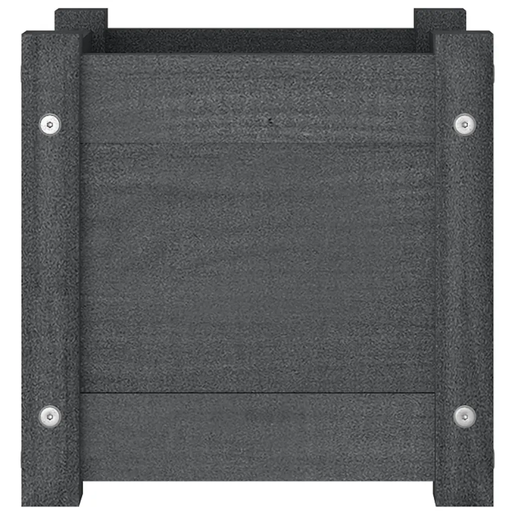 2 pz Fioriere | Cassetta per fiori | Vaso da Giardino Grigie 31x31x31 cm in Legno di Pino