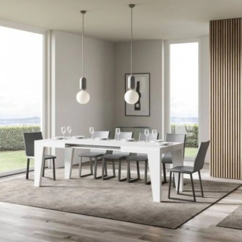 Tavolo allungabile 140/244x90 cm Naxy colore bianco frassino