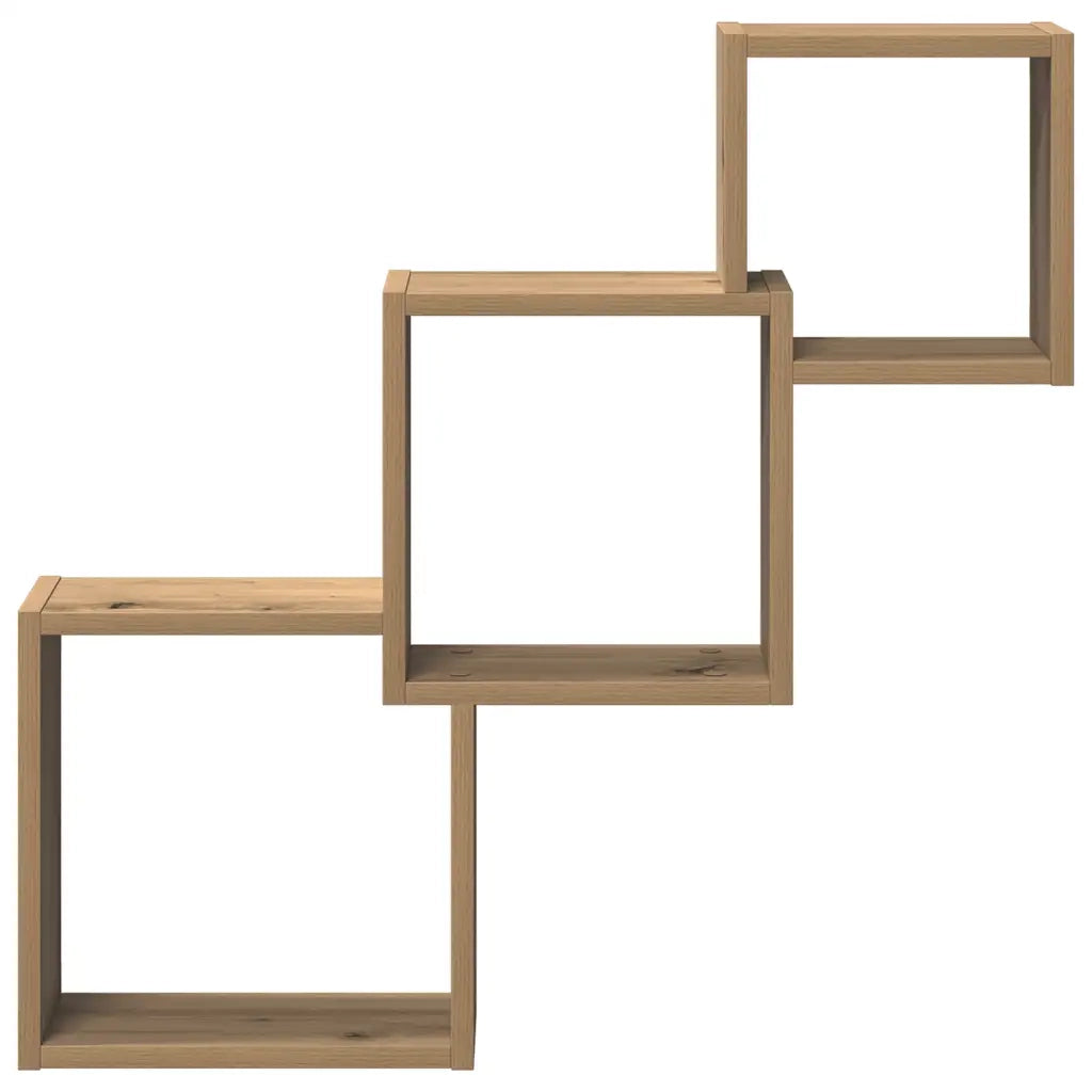 Mensole a Cubo Parete Artigianale 68x15x68 cm Legno Multistrato 855815