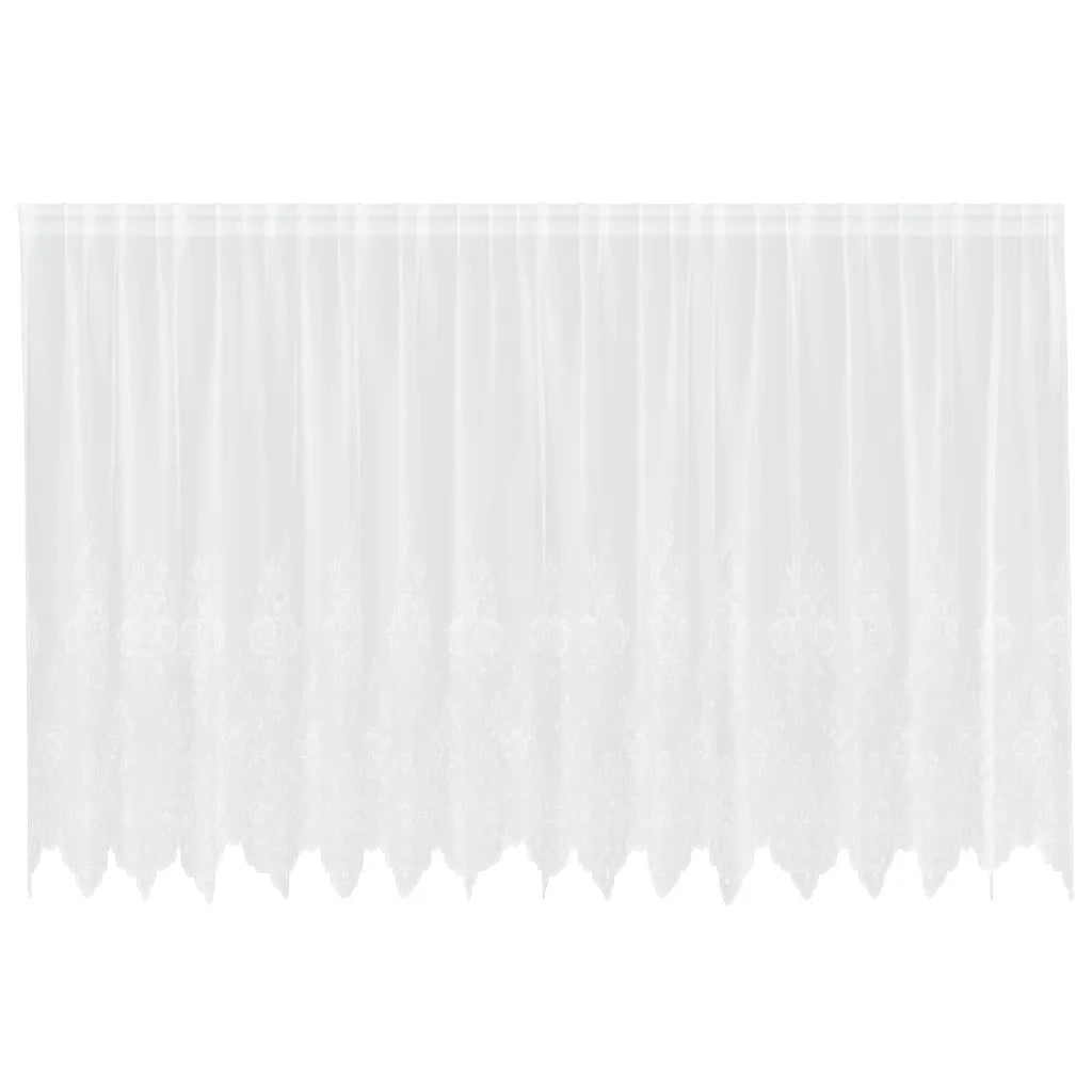 vidaXL Tende con tende Floreale Bianco 400 x 180 cm Poliestere