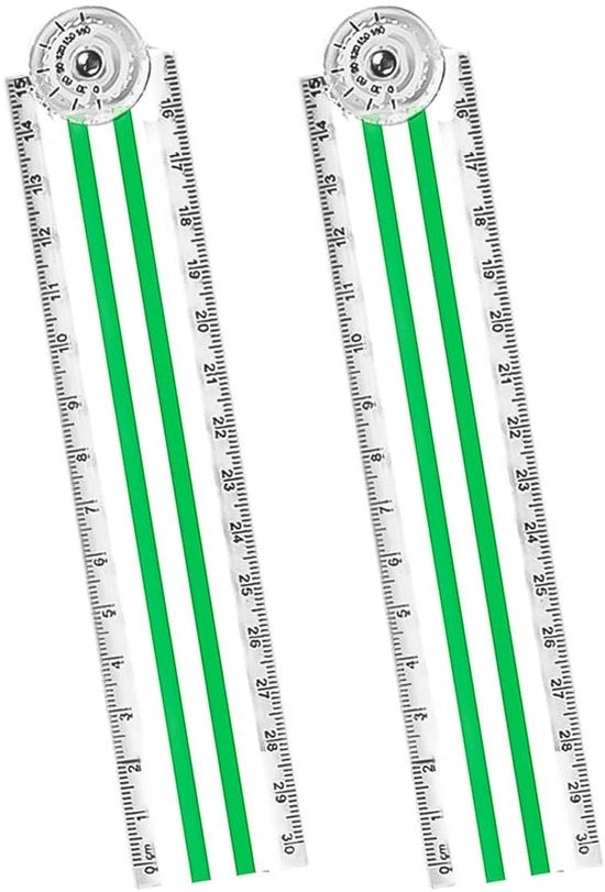Misuratore di angolo pieghevole 15/30 cm - 2 pezzi - Misuratore di angolo - Misuratore pieghevole - Misuratore di angolo in plastica - Duraturo e leggero - Righello