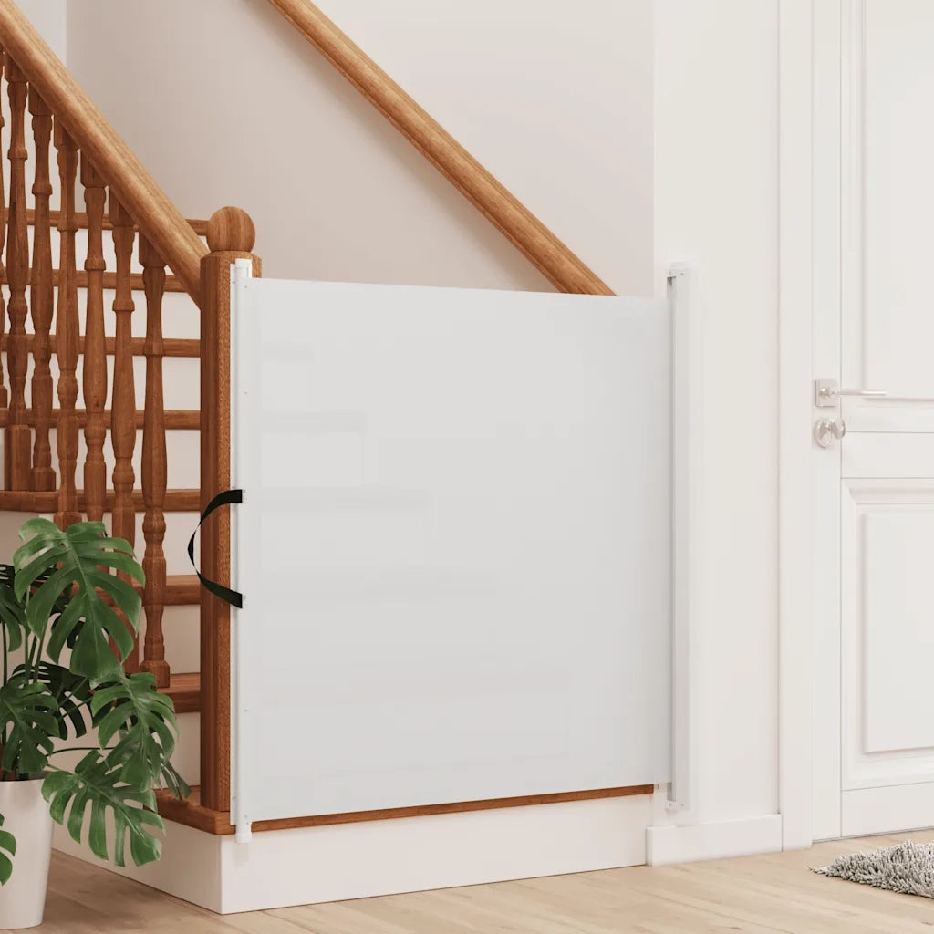 Cancelletto Retrattile per Animali Domestici Bianco 102,5x125cm