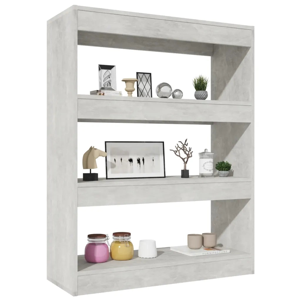 Libreria/Divisorio Grigio Cemento 80x30x103cm Legno Multistrato 811704