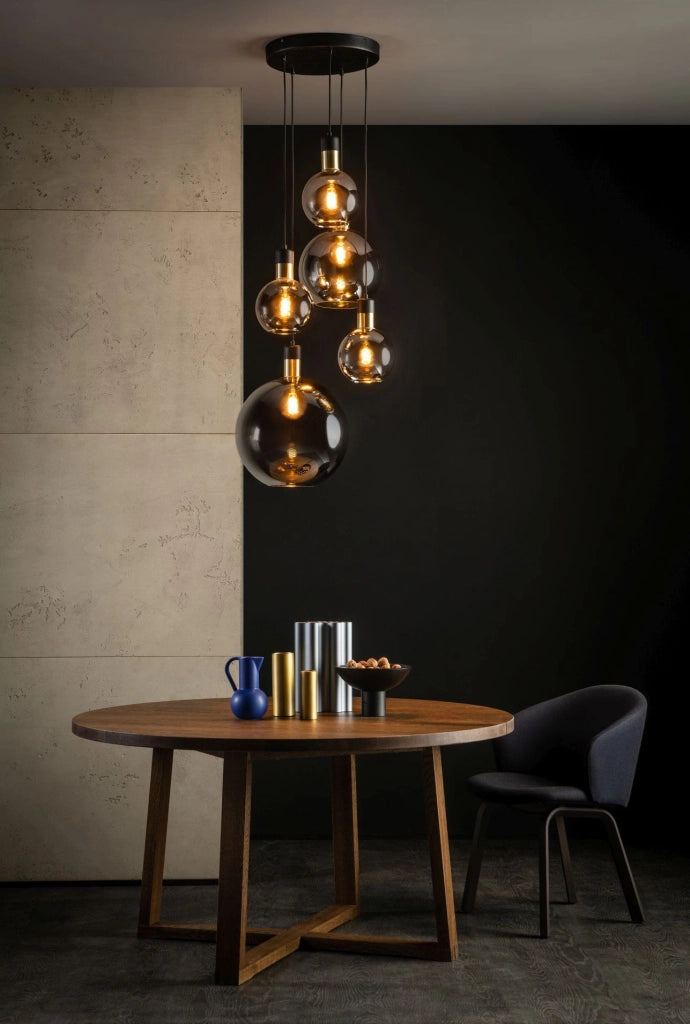 Lampadario Lucide Julius 5xE27 nero oro 34438/05/65