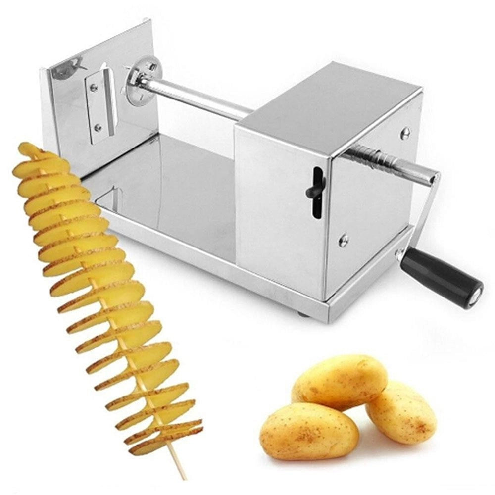 Trade Shop - Taglia Affetta A Spirale Ricciolo Patate In Acciaio Inox Professionale Chips -