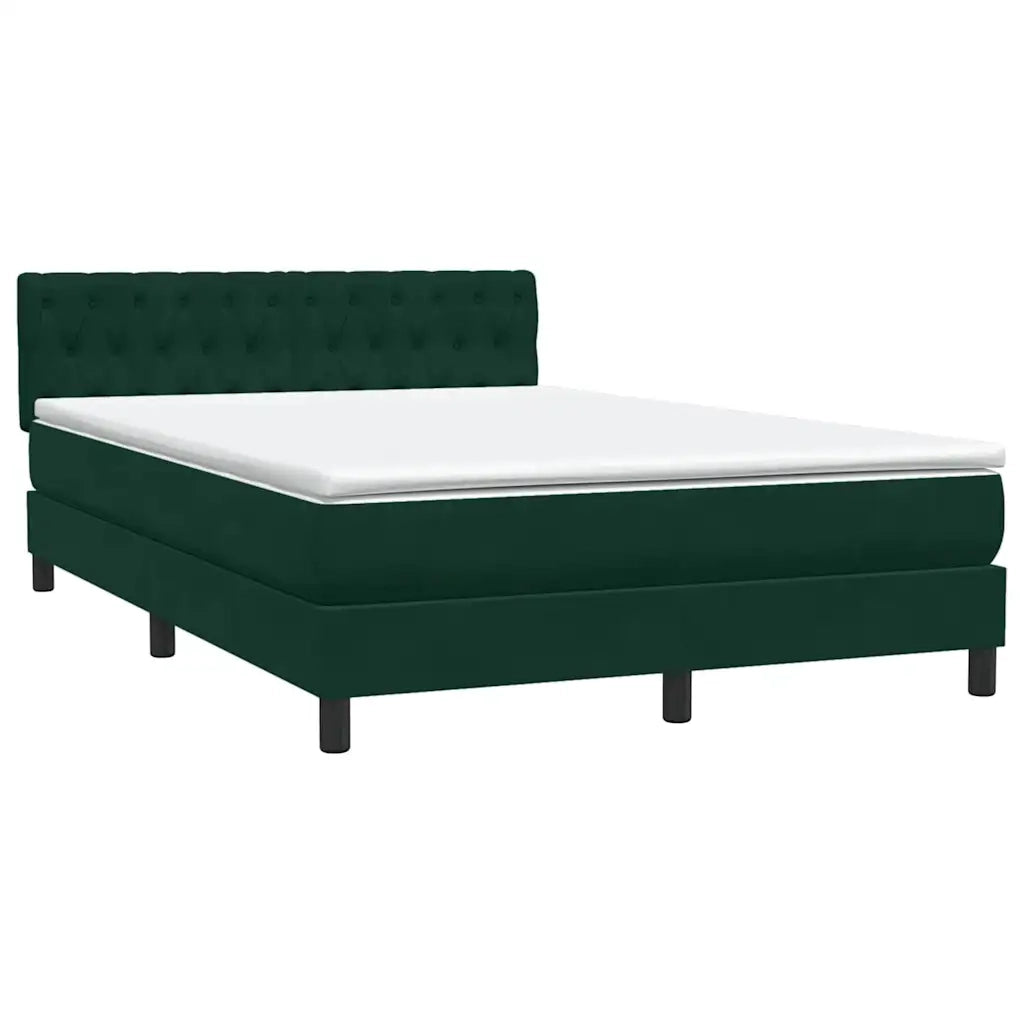 Letto a Molle con Materasso e LED Verde Scuro 160x210 cm Velluto 3317178