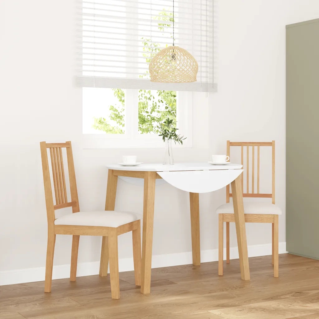 Sedie da Pranzo con Cuscini 2 pz Naturale Legno Massello Hevea 4102397