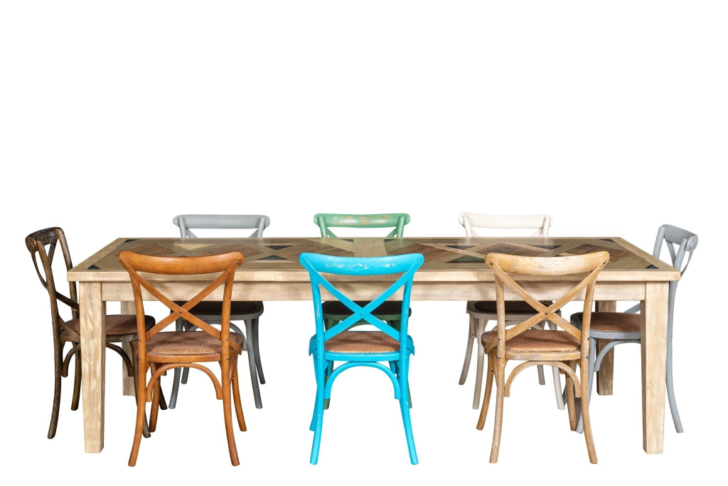 Biscottini Sedia Thonet in massello e seduta in rattan finitura bianca anticata larghezza