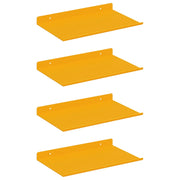 4 pz Mensola | Ripiano | Scaffale sospesa Giallo senape 30 x 18 x 2,5 cm Acciaio