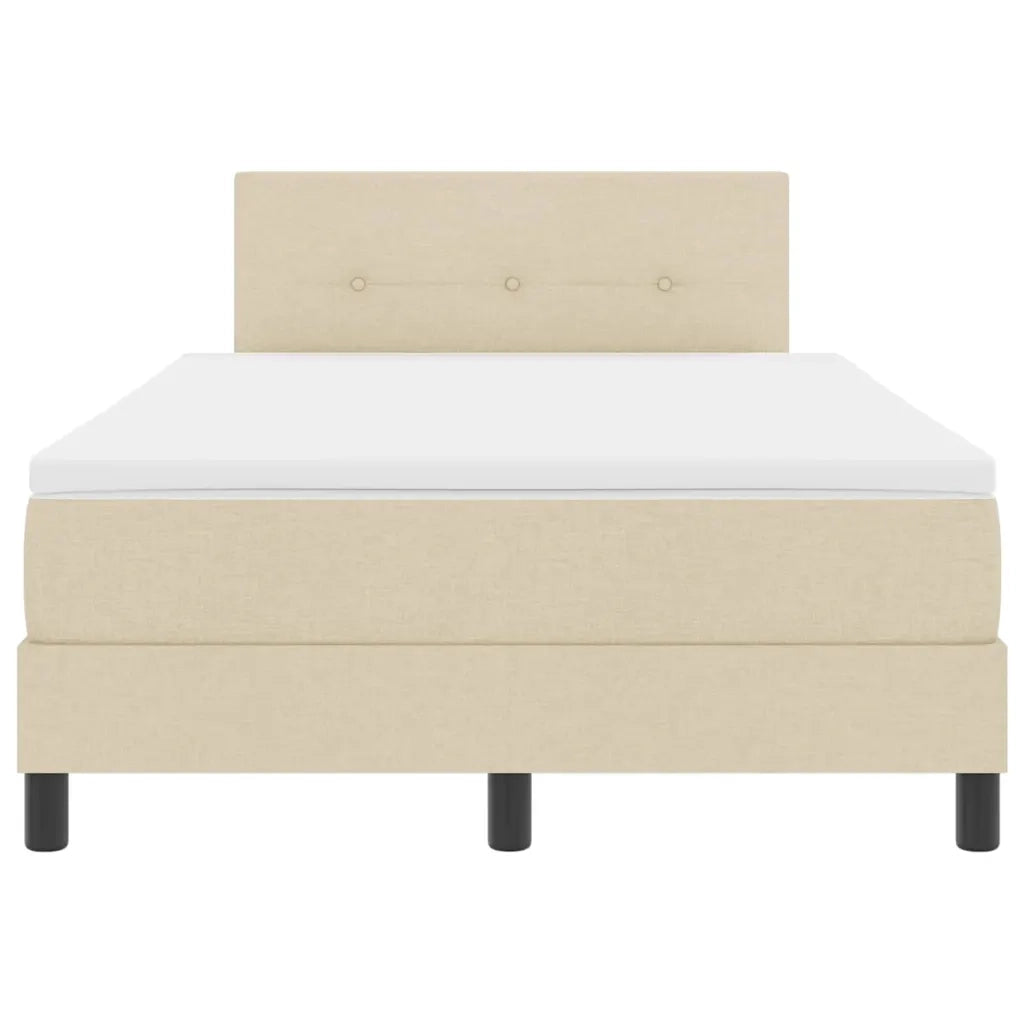 Letto a molle con materasso Crema 120 x 200 cm Tessuto 3338683