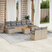 Set Divano da Giardino 10 pz con Cuscini Beige Misto Polyrattancod mxl 88272