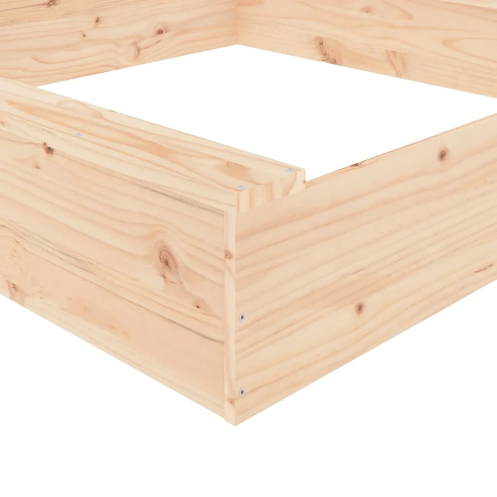 Sabbiera per bambini area giochi da giardino esterna con posti a sedere quadrati legno massello di pino marrone 02_0041518