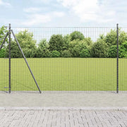 Recinzione con Posto Grigio 1,6 x 10 m Acciaio e PVC
