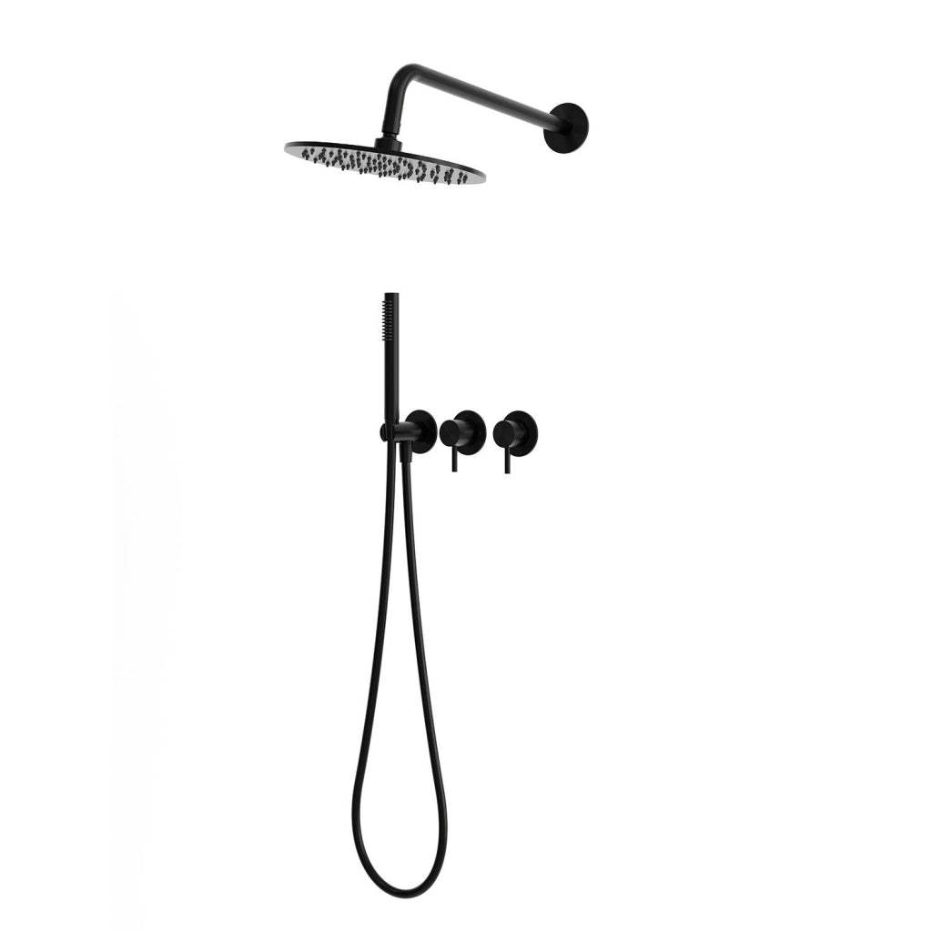 Kit doccia incasso parete acciaio inox 316L canna di fucile con soffione 30 cm braccio miscelatore deviatore doccino supporto e flessibile KIT-DOCCIA-PARETE-30-CANNA-FUCILE