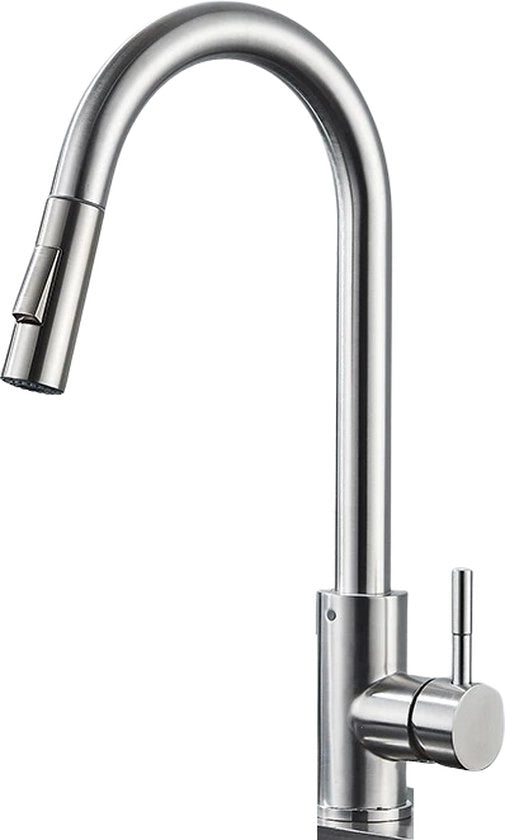 Kraan per lavandino - Nickel - Kraan per cucina - Lavandino con filtro - Filtro per lavandino - Organizzatore per filtri lavandino - Lavandino per cucina