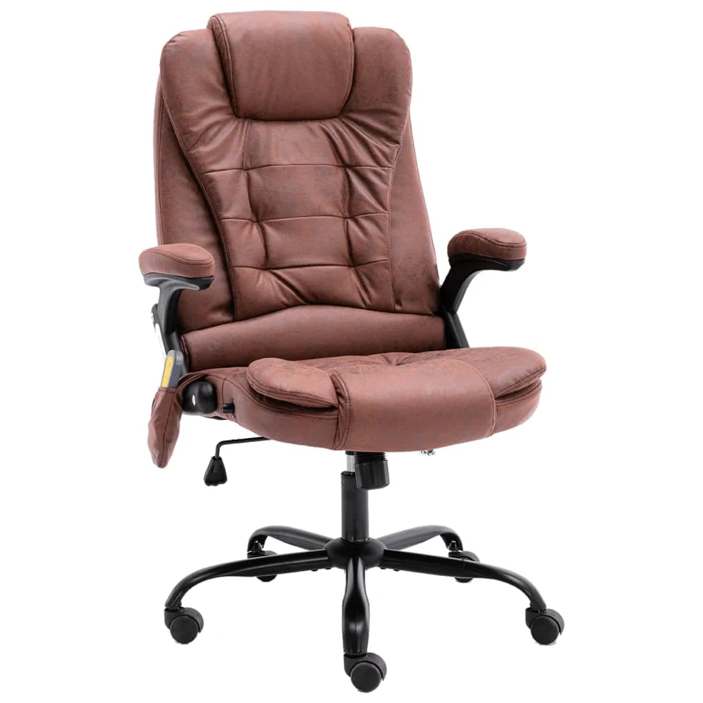 Sedia poltrona sedia da ufficio sedia da computer sedia da studio sedia da massaggio pelle scamosciata sintetica marrone chiaro 02_0024012