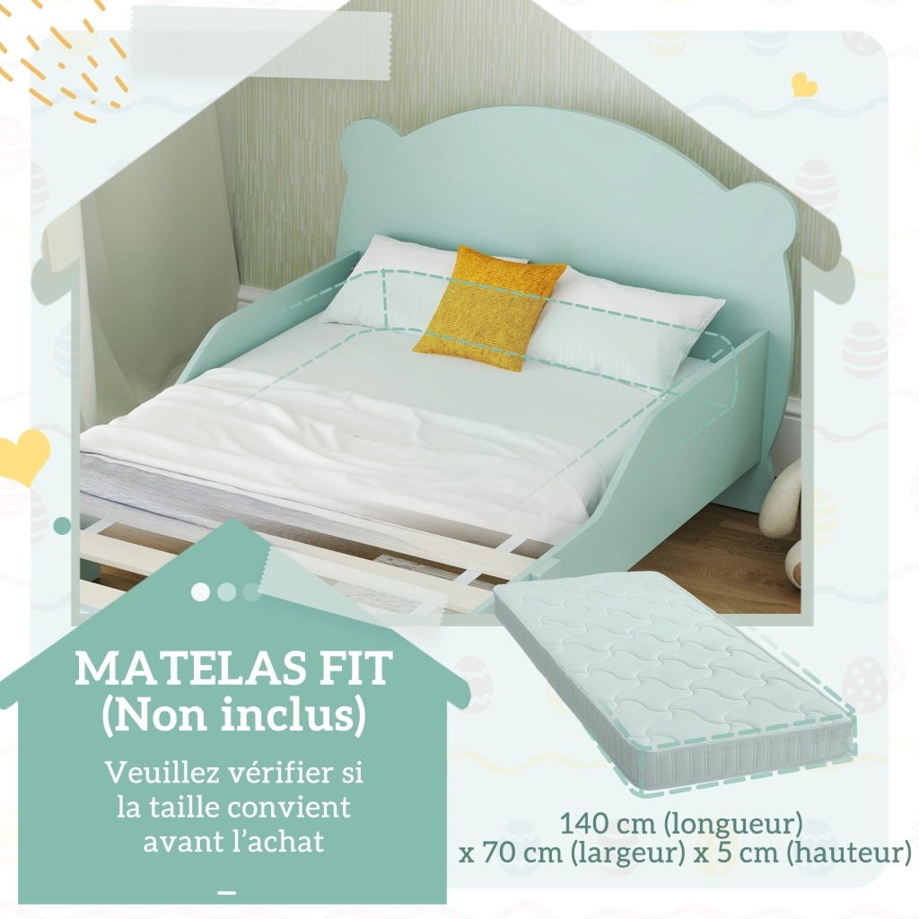 Letto a castello per bambini 70x140 cm con barriere di sicurezza ¨C zephmum ¨C verde
