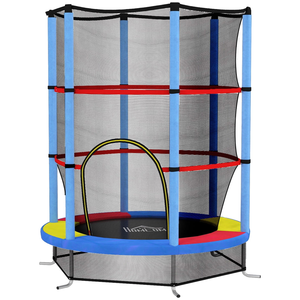 Trampolino Elastico per Bambini con Rete di Sicurezza ¨C Zephmum ¨C ?140x190 cm Multicolore