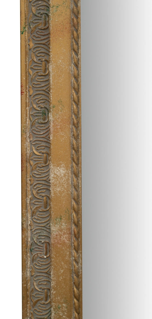 Biscottini Specchio Specchiera da parete e appendere verticale/orizzontale L35xPR4xH82 cm finitura oro anticato