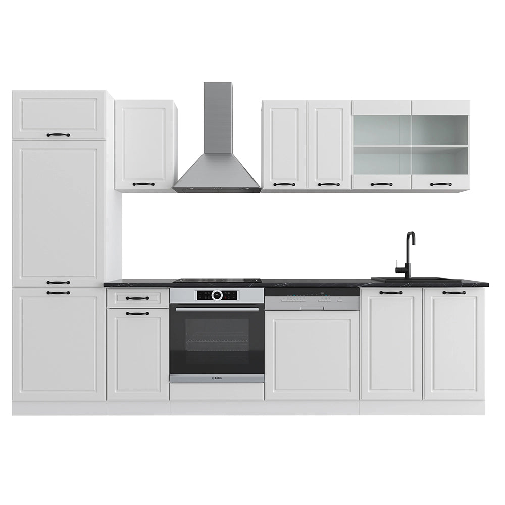 Vicco Cucina componibile Casa di campagna bianca/bianco 300 cm , PL Antracite