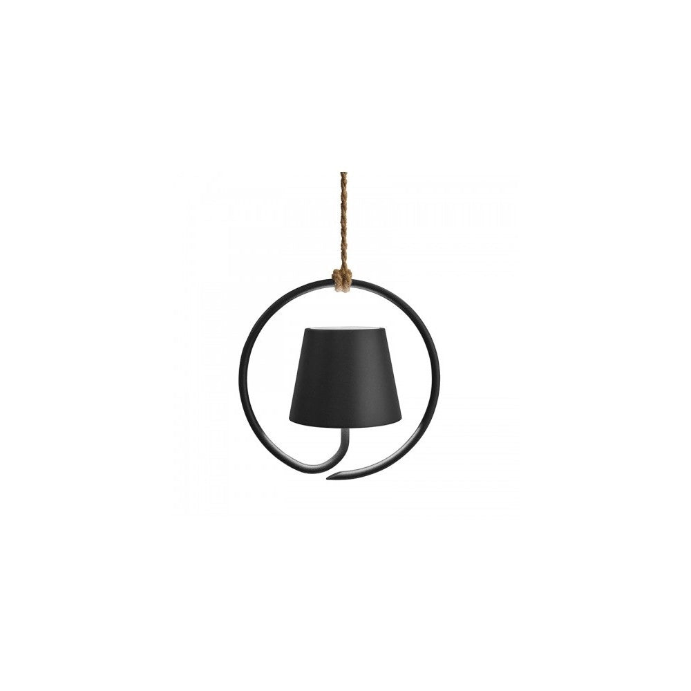 Lampada a led a sospensione Poldina Grigio Scuro ricaricabile e dimmerabile