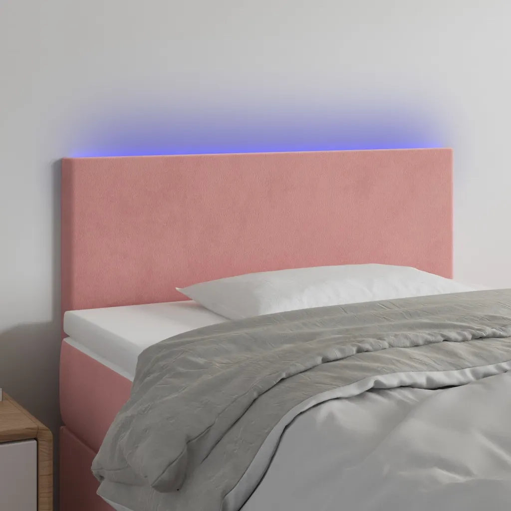 Testiera | Testata a LED Rosa 80x5x78/88 cm in Velluto