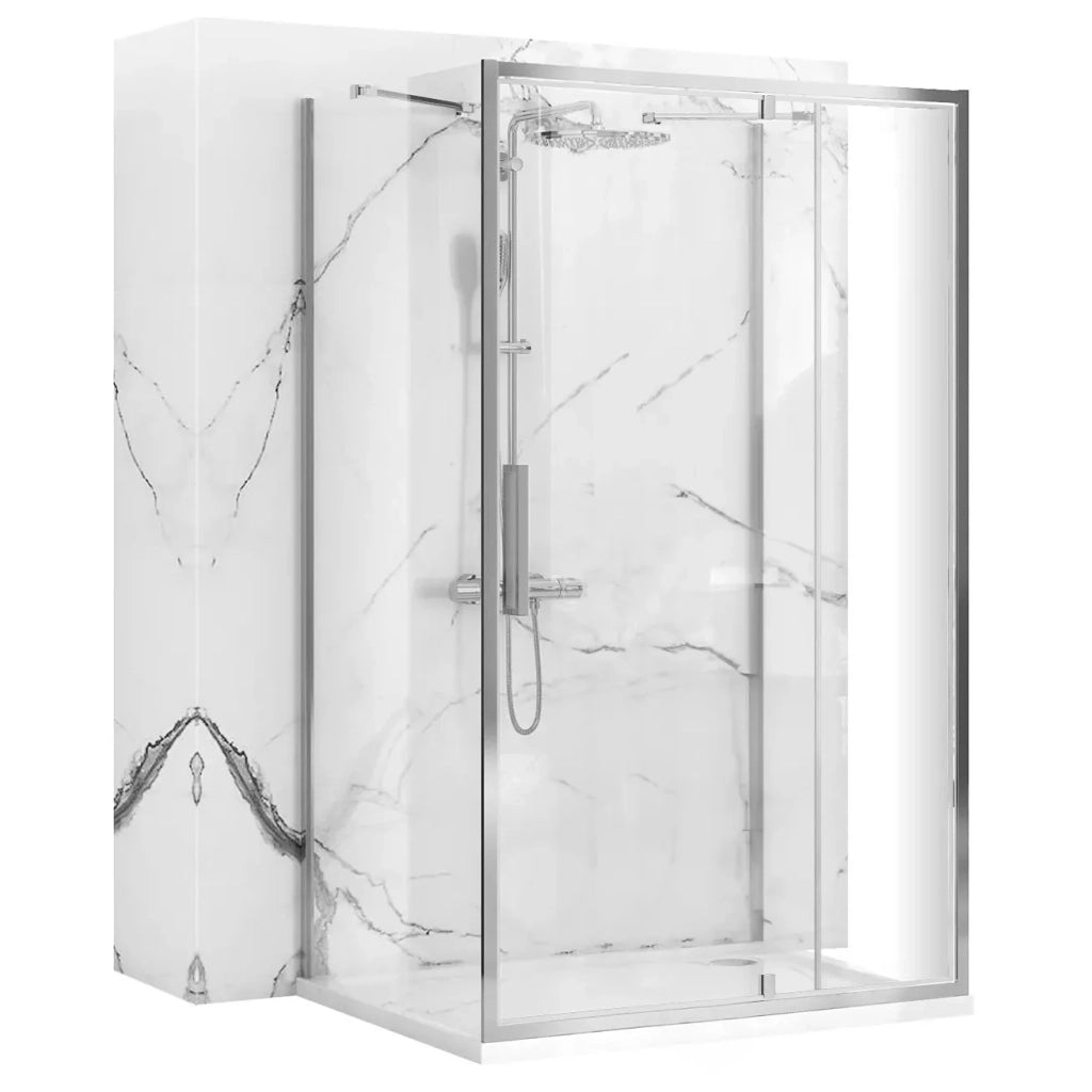 Cabina Doccia A Parete Rea Rapid Swing Chrome 100x100