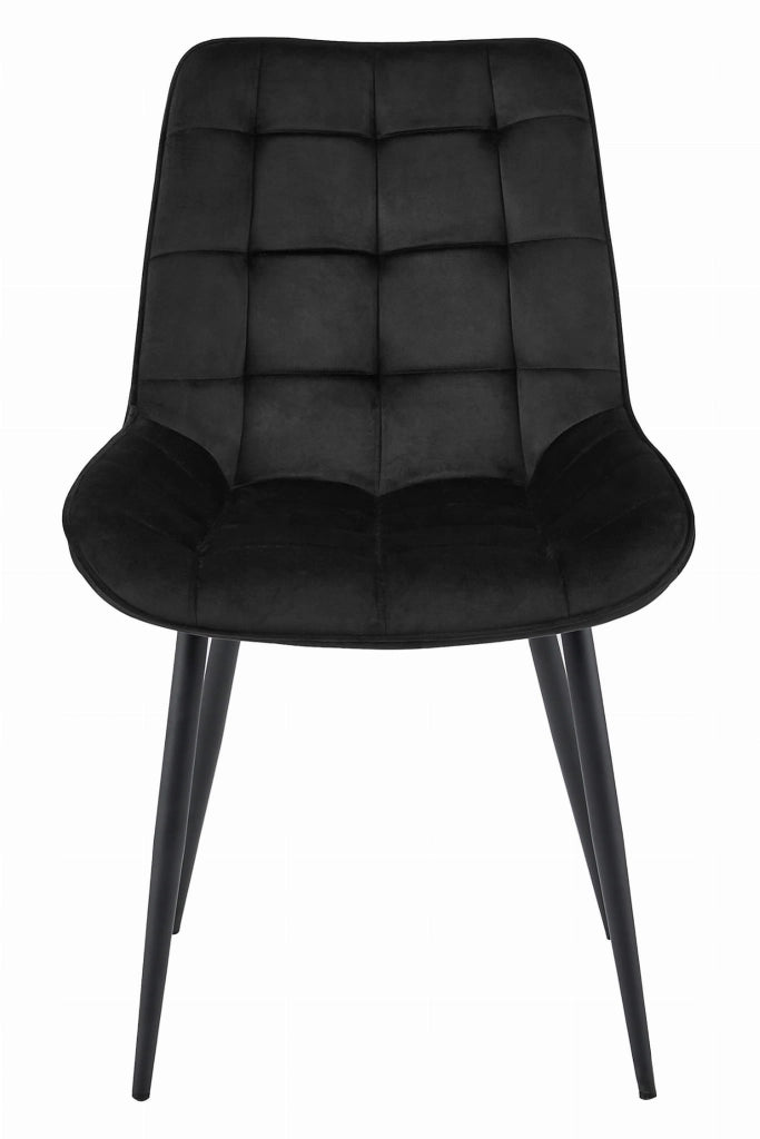 Sedia VALORA BERA - Design moderno in velluto nero per la casa x 4