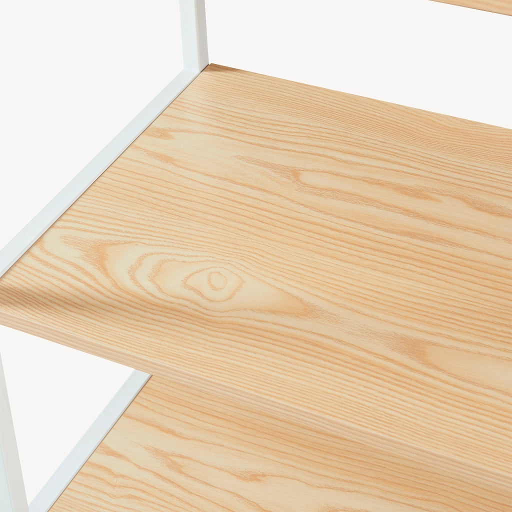Organizzatore Guardaroba Larem Mobile Porta Abiti con Ripiani - Bianco / Effetto Rovere [en.casa]