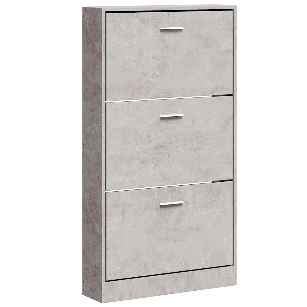 Scarpiera Grigio Cemento 59x17x108 cm in Legno Multistrato