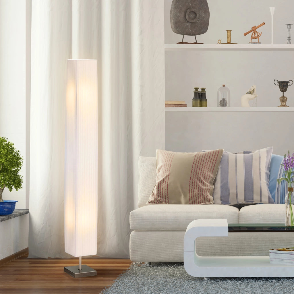 Lampada da Terra Lampada Piantana da Terra Design Moderna Salotto Tessuto 14¡Á14¡Á120cm Bianco
