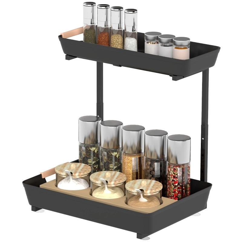 MENSOLA DA CUCINA Regolabile 40 x 30 x 33,5-42 cm Nero Plastica