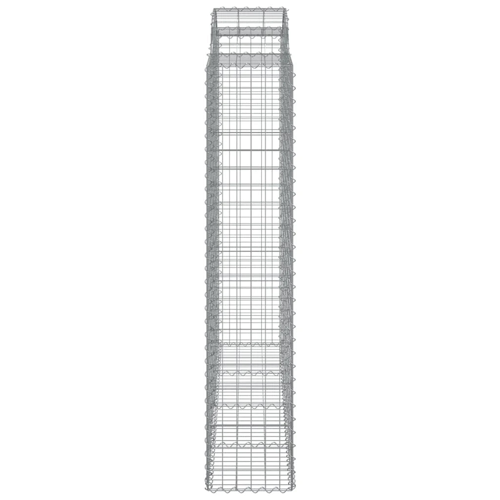 Set di 2 gabbioni ad arco per recinzione gabbia o muro di contenimento 200 x 50 x 200/220 cm ferro zincato argento 02_0041355