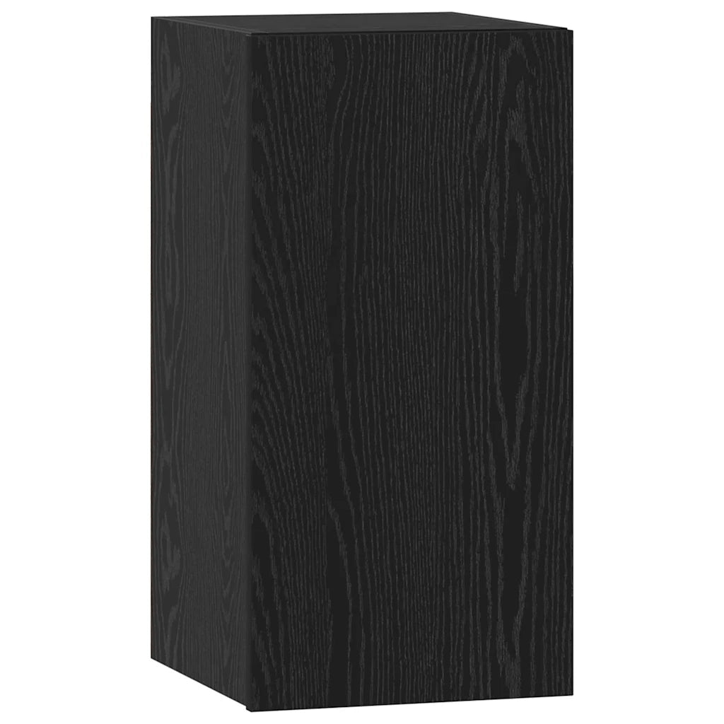 Set mobile TV 6 pz Rovere Nero Legno ingegnerizzato 3393304