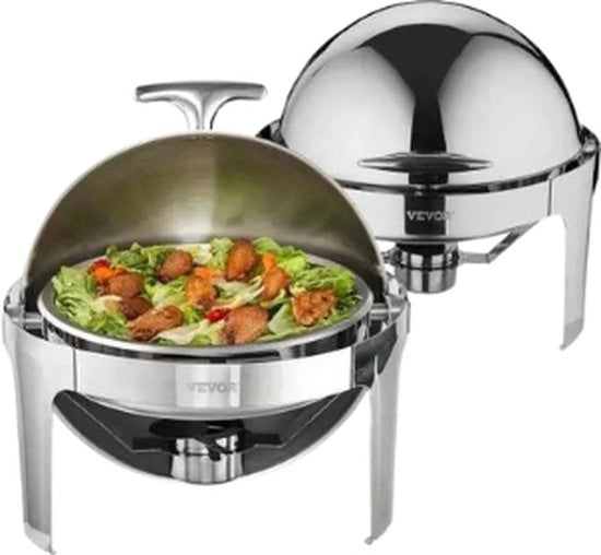 Contenitore di riscaldamento per buffet - Set di contenitori di riscaldamento per buffet - 2 pezzi - Contenitore di riscaldamento in acciaio inossidabile per cibo - Contenitore di riscaldamento per buffet in acciaio inossidabile