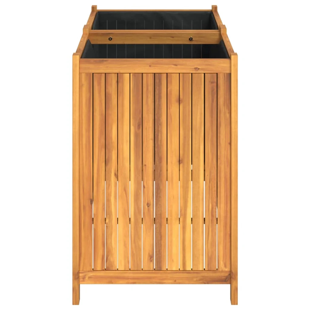 Aiuola rialzata/fioriera con rivestimento 100 x 50 x 75 cm legno massello di acacia marrone 02_0038119
