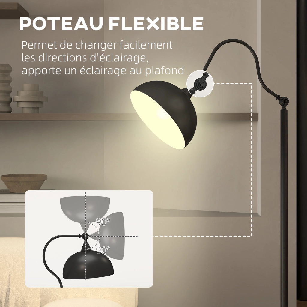 Lampada da terra a scomparsa rotante 180¡ã ¨C zephmum ¨C nero 42x25.5x152cm