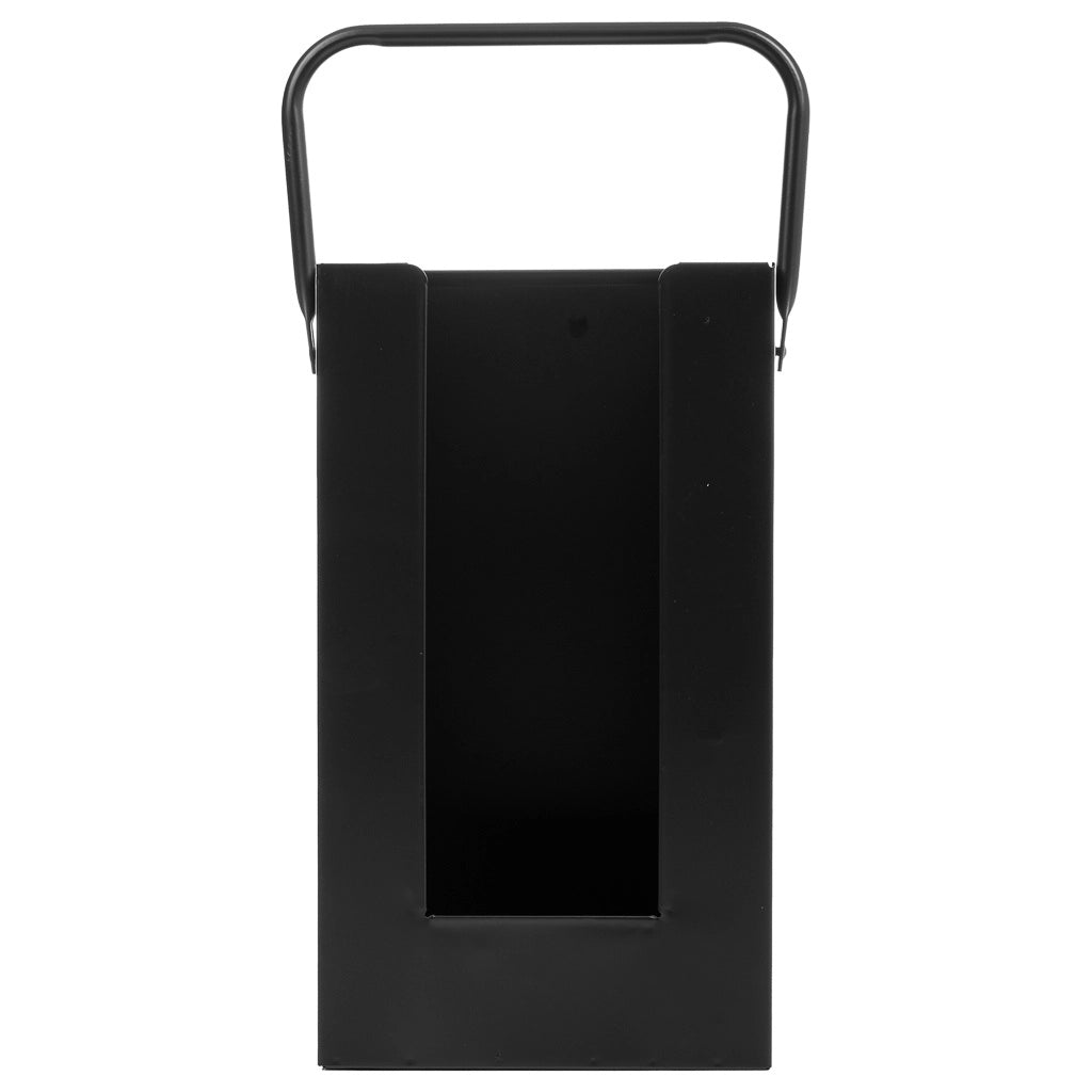Portalegno da camino in metallo con manico nero 37x18x42h