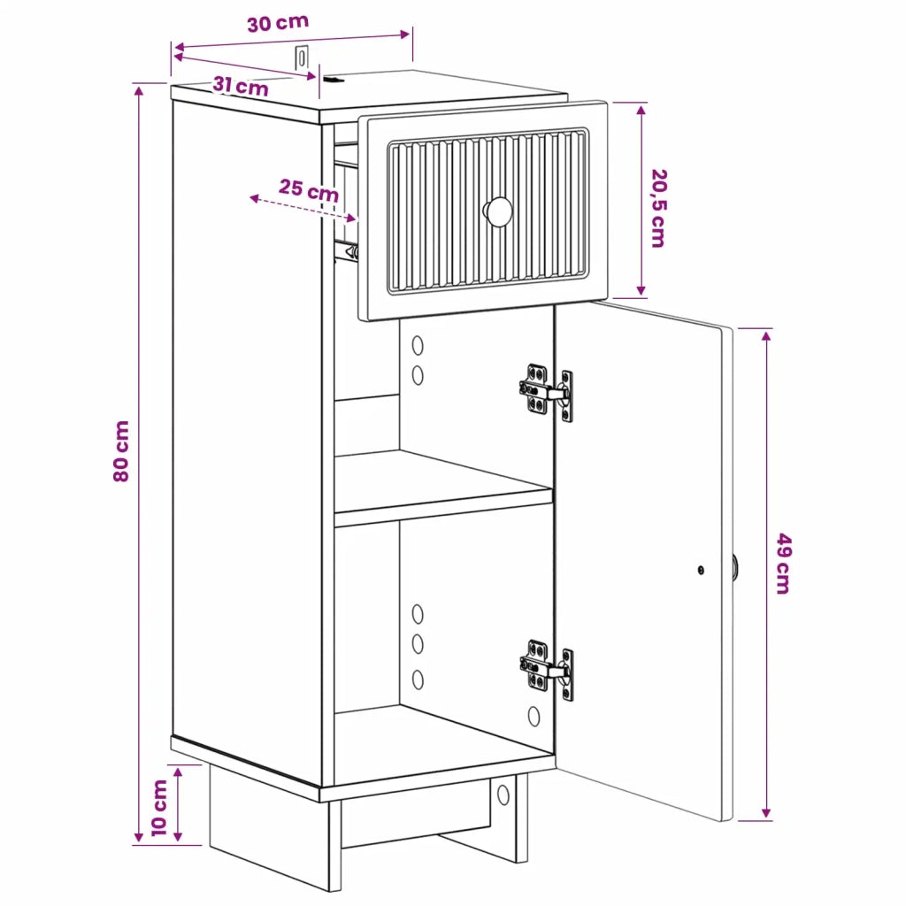 Mobiletto da Bagno EDE Bianco 30 x 31 x 80 cm 895945