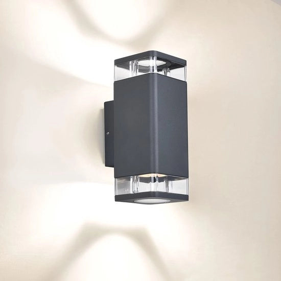Lampada da Parete Esterna Doppia Regolabile 35W Max GU10 Impermeabile IP54
