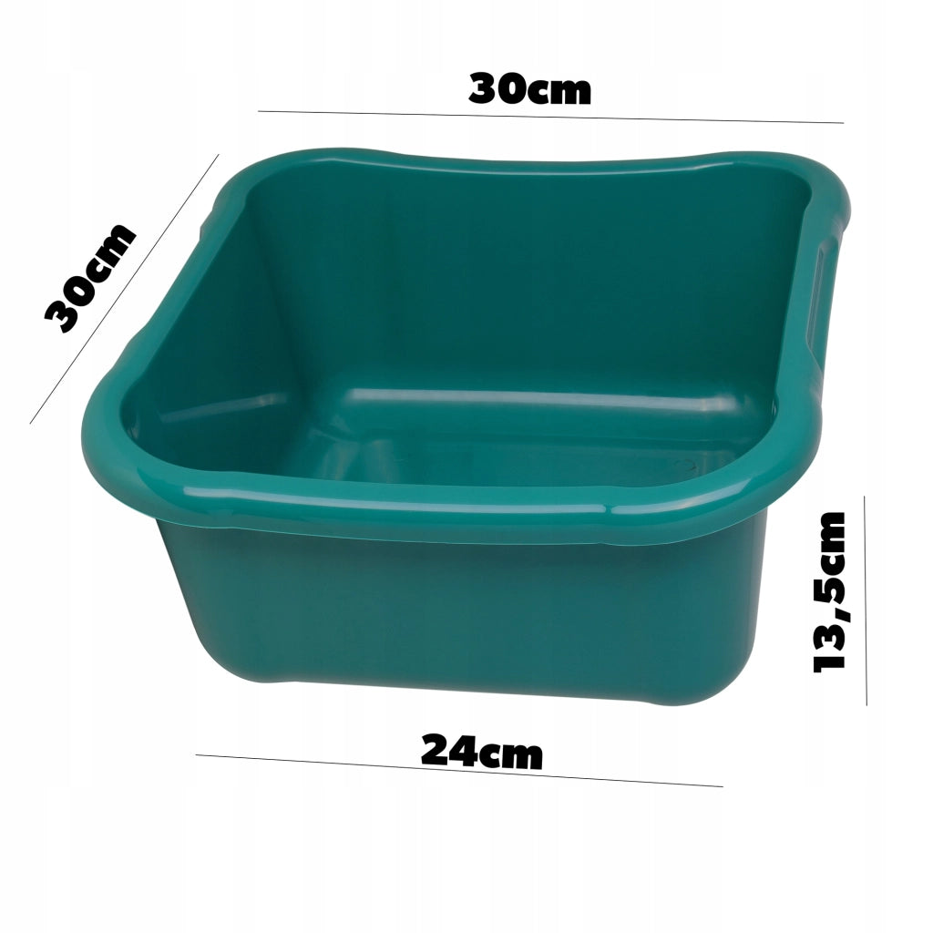 Bacinella quadrata in plastica KADAX da 8 litri con manici, colore verde