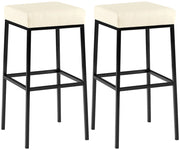 Set 2 sgabelli bar Montreal in similpelle nero,crema