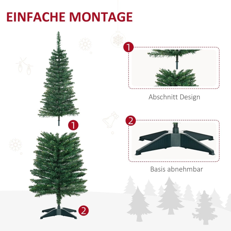 Albero di Natale artificiale, abete artificiale, con stella di Natale e supporto inclusi, 1,5 m, verde