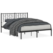 Letto matrimoniale | Letto per adulti | Giroletto con Testiera in Metallo Nero 140x190 cm