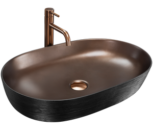 Lavabo Da Appoggio In Ceramica Cleo 61 Copper Bush / Black -rea