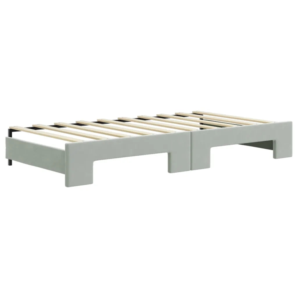 Divano Letto Estraibile Materassi Grigio Chiaro 90x190 Velluto 3196728