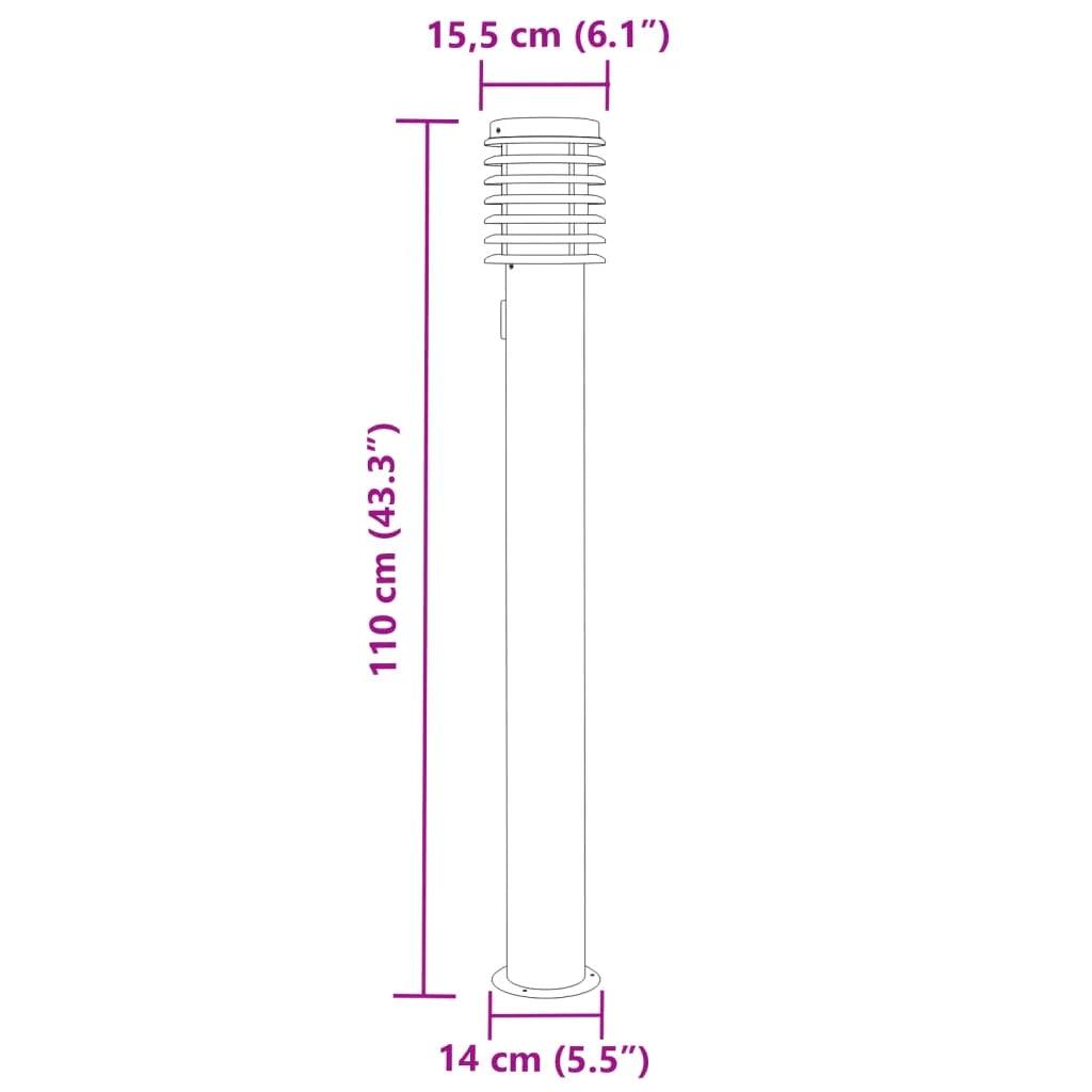 Set di 3 lampioni da giardino per esterni 14 x 14 x 110 cm acciaio inox color argento 02_0056637