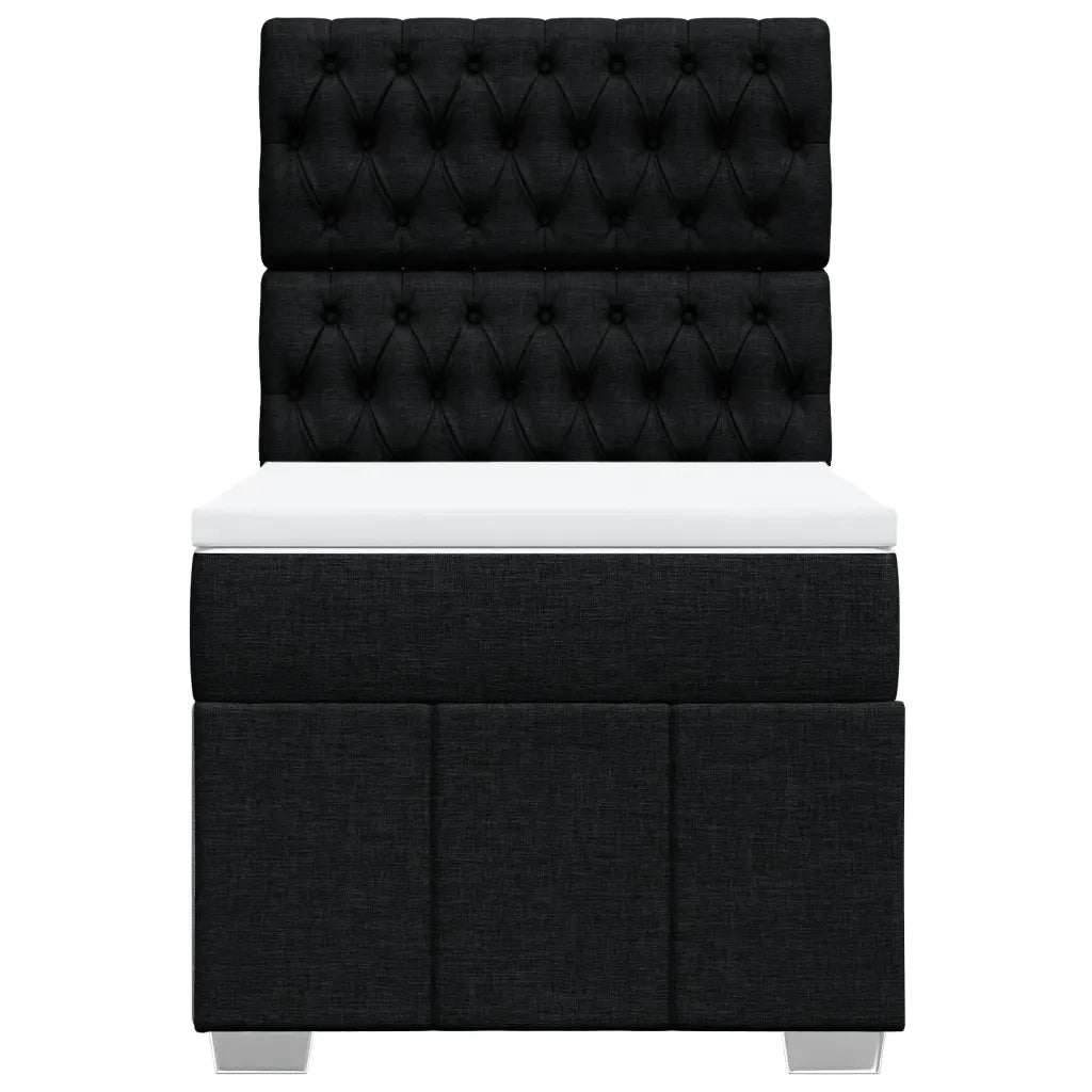 Giroletto a Molle con Materasso Nero 80x200 cm inTessuto