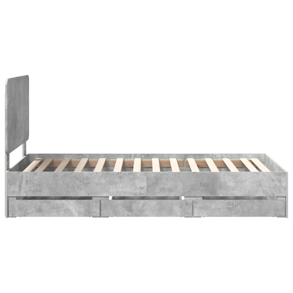 Struttura del letto con cassetto Grigio cemento 100 x 200 cm 3412626