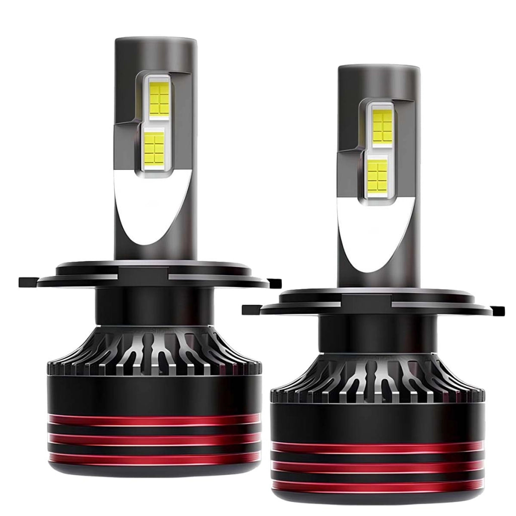 Set di 2 lampadine LED M8 Pro H4 60W 12V 6000K 12000lm IP65 per auto Nero / Rosso Avizar